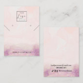 Roze Peony Flower ketting oorringen display Busi Visitekaartje (Voorkant / Achterkant)