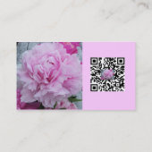 Roze Peony Flower Visitekaartje (Achterkant)