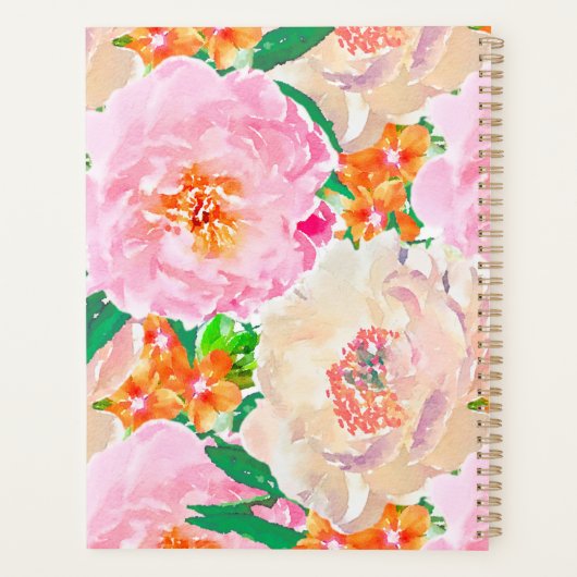 Roze Peony Flowers Hoesje-Mate iPhone Case Planner (Achterkant)