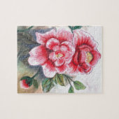  roze Peony Jigzaag Puzzle Legpuzzel (Horizontaal)