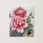 roze Peony Jigzaag Puzzle Legpuzzel (Verticaal)