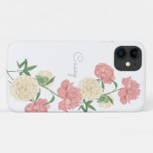 Roze Peony Moderne persoonlijke iPhone Case (Achterkant (horizontaal))