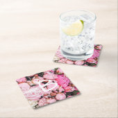 Roze Peony-ontwerp Kartonnen Onderzetters (Insitu)