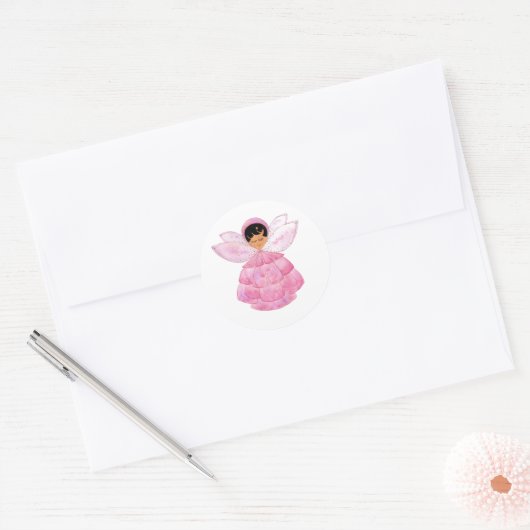 Roze Peony Pixie Sticker (Envelop)