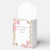 Roze Peony Rococo Floral Baby shower Bedankdoosjes (Geopend)