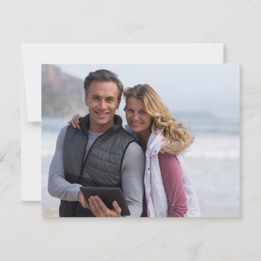 Roze Peony sparen de Datum Kaart met Foto terug (Achterkant)