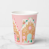 Roze peperkoek huis papieren bekers (Achterkant)