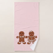 Roze peperkoek Jongen & Meisje Badhanddoek (Badhanddoek)
