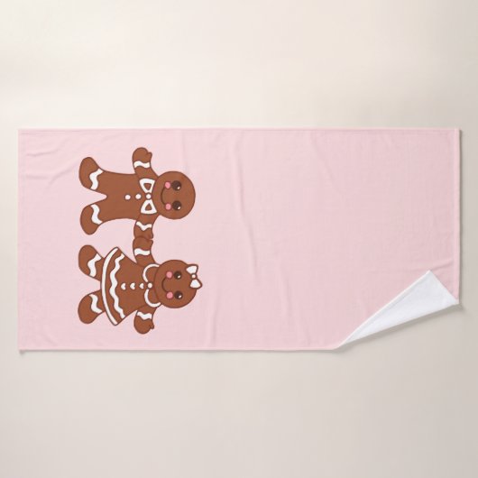 Roze peperkoek Jongen & Meisje Badhanddoek (Badhanddoek)