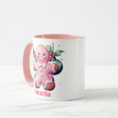 Roze peperkoek Kerst Kinder Hot Chocolate Mok (Voorkant links)