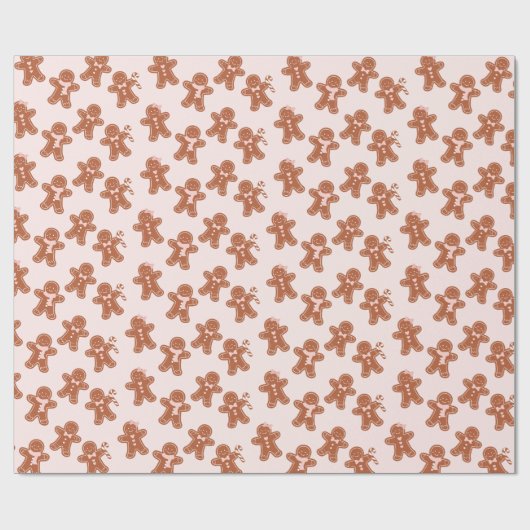 Roze peperkoek Kerstfeest Trendy Cadeaupapier (Vlak)