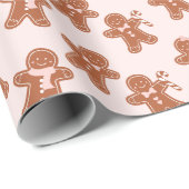 Roze peperkoek Kerstfeest Trendy Cadeaupapier (Rol Hoek)