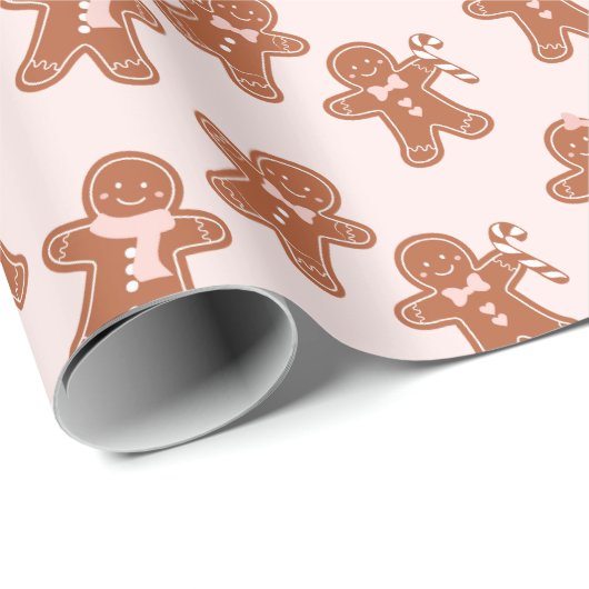 Roze peperkoek Kerstfeest Trendy Cadeaupapier (Rol Hoek)