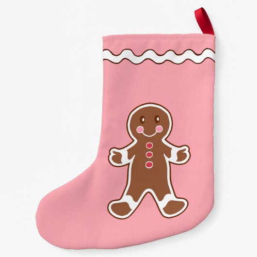 Roze peperkoek kleine kerstsok (Achterkant)