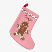Roze Peperkoek Kousenbeen Kleine Kerstsok (Voorkant (Hangend))