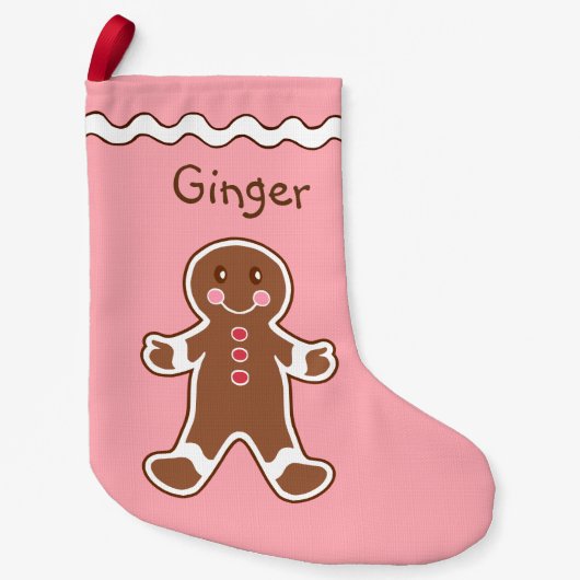 Roze Peperkoek Kousenbeen Kleine Kerstsok (Voorkant)