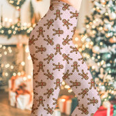 Roze peperkoek Man Polka Dot Kerstmis Leggings