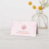 Roze peperkoek meisje kerst Baby shower tent Plaatskaartje (Achterkant)