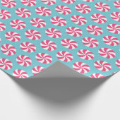 Roze Pepermunt Cadeaupapier (Hoek)