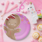 Roze pepermunt peperkoek Cookie feestdag Papieren Bordje (Feest)