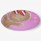 Roze pepermunt peperkoek Cookie feestdag Papieren Bordje (Gekanteld)