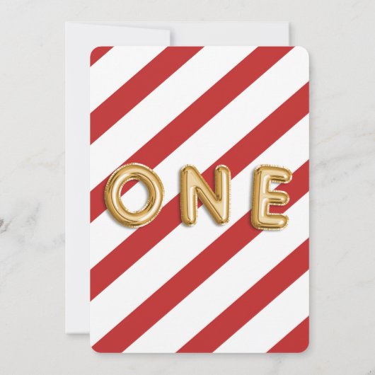 Roze pepermunt peperkoek man een 1e verjaardag kaart (Achterkant)