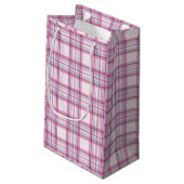 Roze Pepermunt Plaid Kleine Gift Bag Klein Cadeauzakje (Achterkant Gekanteld)