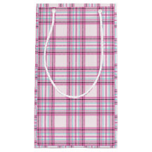 Roze Pepermunt Plaid Kleine Gift Bag