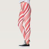 Roze pepermunt Snoep streep Leggings (Links)