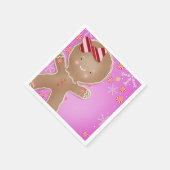 Roze Pepermuntring Koek Kerstfeest Servet (Hoek)