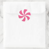 Roze peppermint ronde sticker (Tas)
