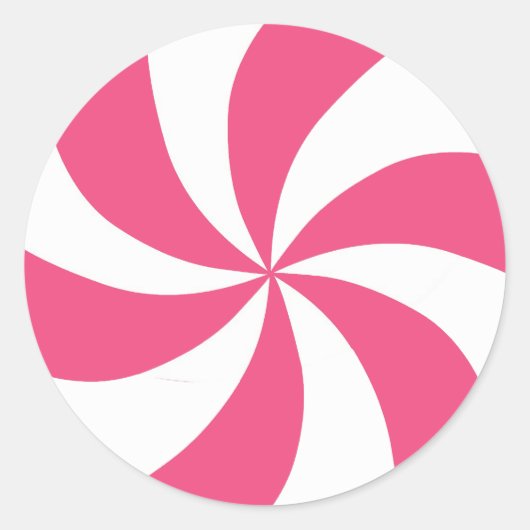 Roze peppermint ronde sticker (Voorkant)