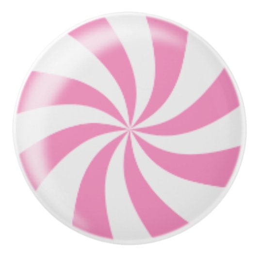 Roze Peppermint Snoep Knop Drager (Voorkant)