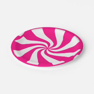 Roze Peppermint Snoep zwaait papieren Borden Bordje