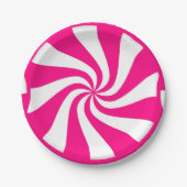 Roze Peppermint Snoep zwaait papieren Borden Papieren Bordje (Voorkant)