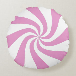 Roze Peppermint Swirl Snoep Pouf Pillow Rond Kussen
