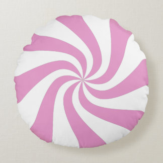 Roze Peppermint Swirl Snoep Pouf Pillow Rond Kussen