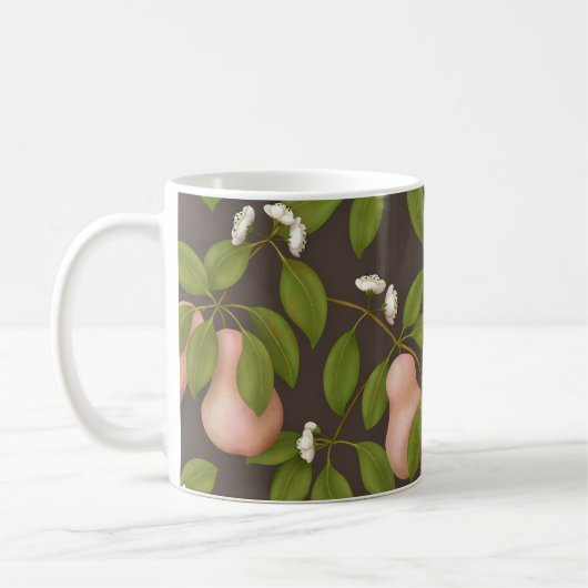 Roze peren (donkerbruin) koffiemok (Links)