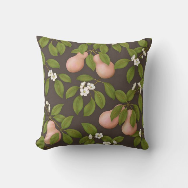 Roze peren (donkerbruin) kussen (Voorkant)