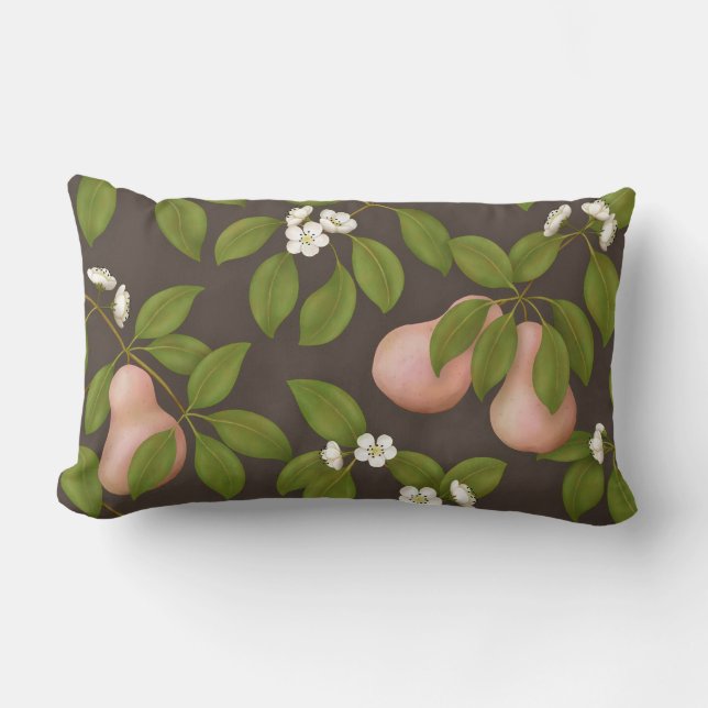 Roze peren (donkerbruin) kussen (Voorkant)