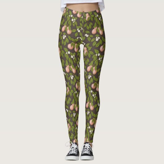 Roze peren (donkerbruin) leggings (Voorkant)