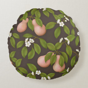 Roze peren (donkerbruin) rond kussen