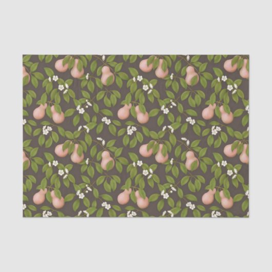 Roze peren (donkerbruin) tissuepapier (Voorkant)