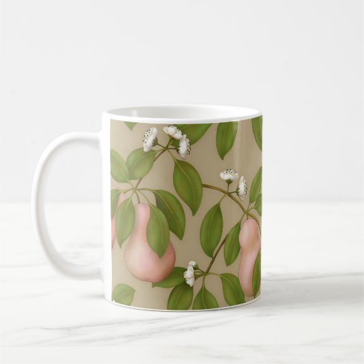 Roze peren (lichtbruin) koffiemok (Links)
