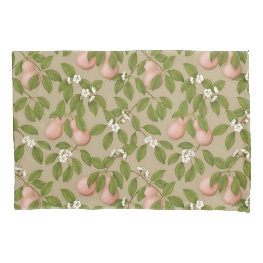 Roze peren (lichtbruin) kussensloop (Voorkant-Links)