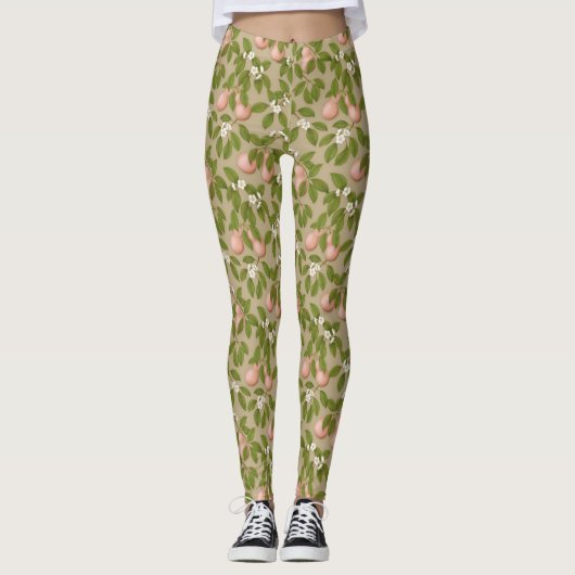 Roze peren (lichtbruin) leggings (Voorkant)