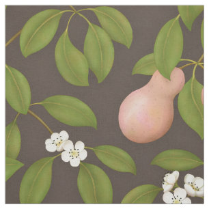 Roze peren op donkerbruin (grote schaal) stof