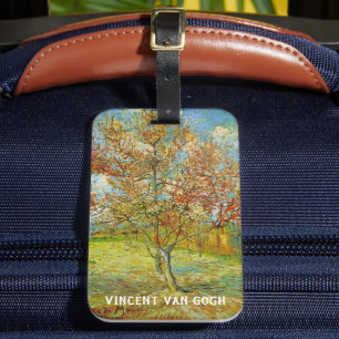 Roze Perenboom in Bloei door Vincent van Gogh Bagagelabel