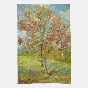 Roze perenboom in bloei door Vincent van Gogh Theedoek