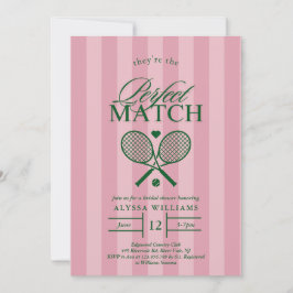 Roze Perfect Match Tennis Bruids Douche Uitnodigin Kaart